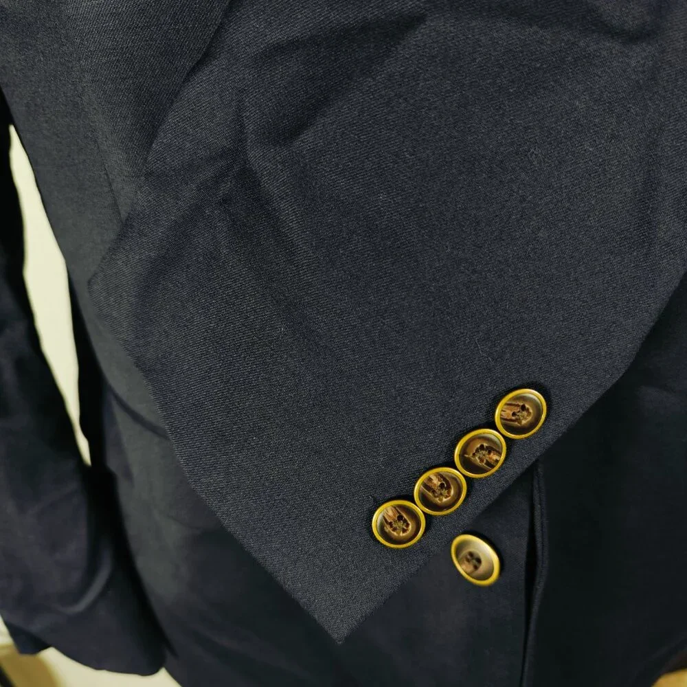 Joseph Feiss Gold Men's Sport Coat Blazer Two Button Navy Blue Twill Classic 44R